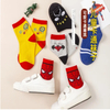 Autumn and Winter Solid Medium Cotton Superman Spider Man Cartoon Big Boy Socks