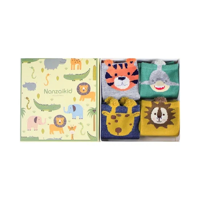 Boxed Wholesale Cotton Breathable Warm Cartoon MID Tube Socks Baby Children′s Socks