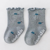 White Anti Skid Grip Knee High Vintage Fuzzy Bamboo Cotton Newborn Baby Ankle Socks with Lace for Boy and Girl