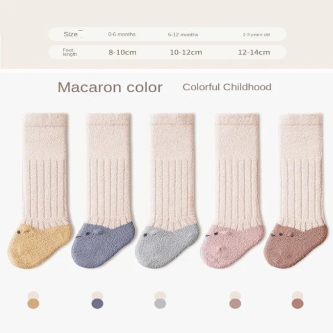 Baby Socks Autumn and Winter Coral Velvet a Class Thick Warm Over Knee Socks for Infants