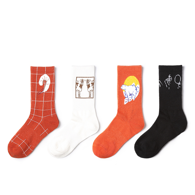 Fashionable character cute cat socks funny happy socks women wholesale