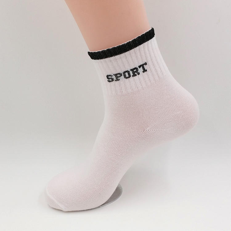 Spring Calcetines Cheap Wholesale Socks Black and White Socks Sporty Sox Men's Custom Crew Socks