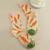 unique items women Soft Breathable Cotton Crew Socks Sushi Carrot Watermelon Avocado Egg Hamburger Pattern Street Novelty Funny 