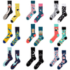 private transaction New Fashion Irregular AB Styles Unisex Crew Socks women Cotton Novelty Creative Cartoon Socks Gifts 