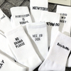 prompt dispatch Simple European and American street letters white s and women s socks sports hip hop college style 