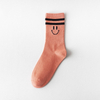 Custom Design Smile Cartoon women Socks Cute Cotton Socks Summer White Black Striped Trendy Personality Street Wear sock 