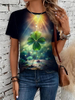 premium products women St Patrick S Day T Shirt Full Print Glitter Graphic Crew Neck Short Sleeve Tshirts New In Casual Party T 