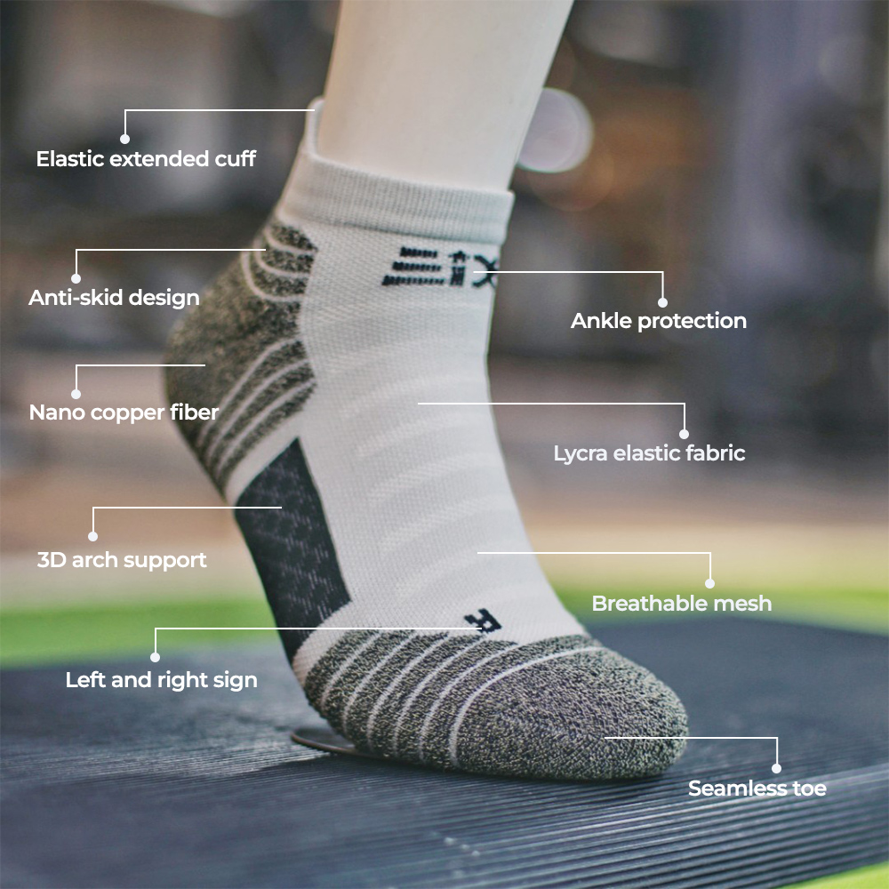  Cycling Bicycle Basketball Sports Socks for Men Nano Copper Fiber Deodorant Antibacterial Sock Running Climbing 