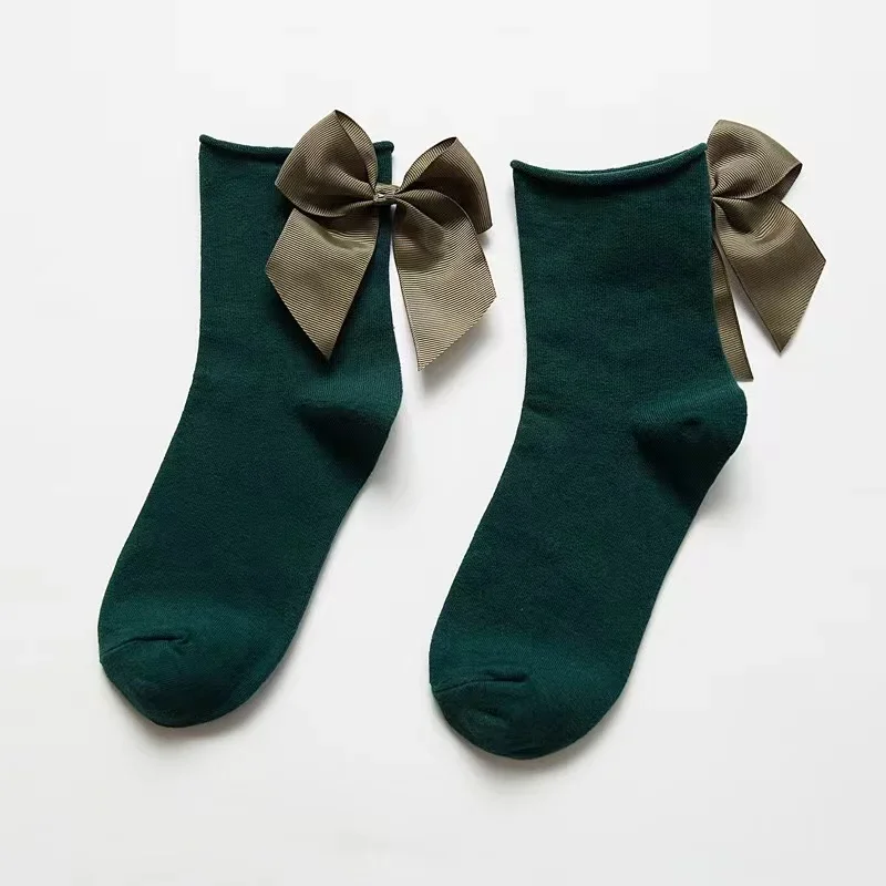 unique items Streetwear women s Lovely Candy Color Bow Socks Casual Female Contrast Color Short Socks Cute Ladies Bow knot 