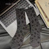 high-grade women s Socks Leopard Print Socks Four Seasons Mid tubeSocks New High Waist PileSocks Fashion Middle Socks women s 