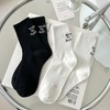 wholesaler women Crew Socks New Spring Summer Style Letter Embroidery Sports Socks women s Breathable Girls White 