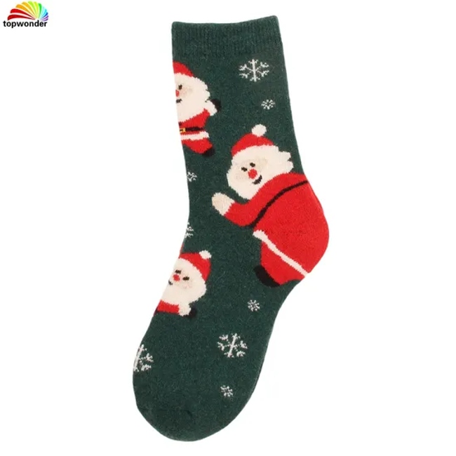 Customize and Wholesale All Sorts of Thick Thermal Cozy Winter X-Man Christmas Wool Sock in Many Designs, Colors and Sizes