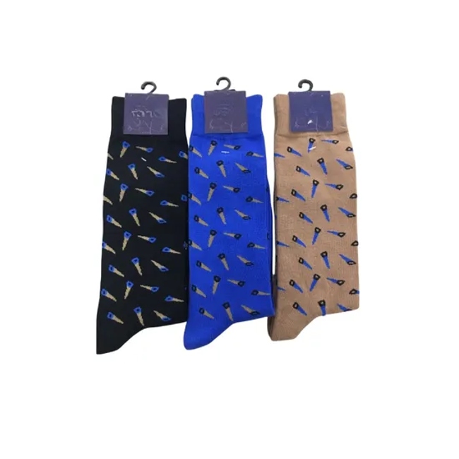 Antibacterial Soft Breathable High Elastic Cotton Colorful Blend Twist DOT Stripe Aop Men Ankle Crew Socks