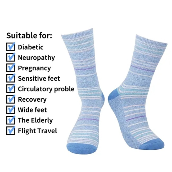 Custom Cotton Diabetic Wholesale Hospital Breathable OEM Crew Women Men Socks