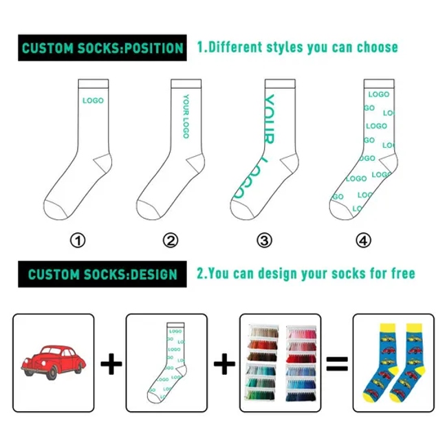 Make to Order Customised Packaging Socks-Stocking Wholesale Custom Logo Brand Designer Men Crew Manufacturer Cotton Custom Socks