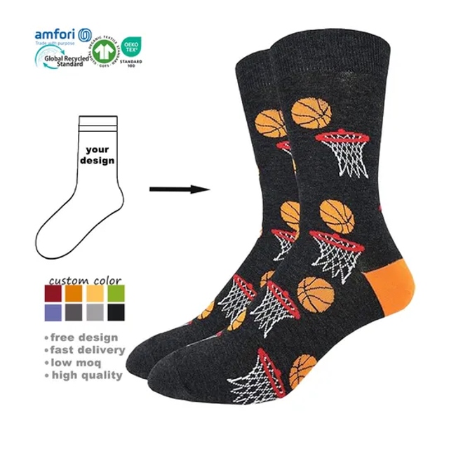 Custom Man Basketball Running Athletic Logo Crew Unisex Factory Sport Cotton Socks