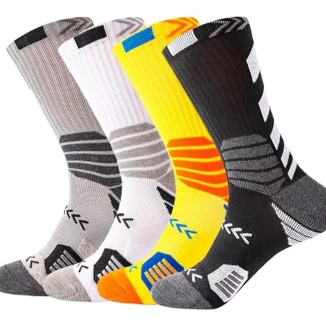 Men′s Sports Crew Socks with Cushioned Support for Basketball Players