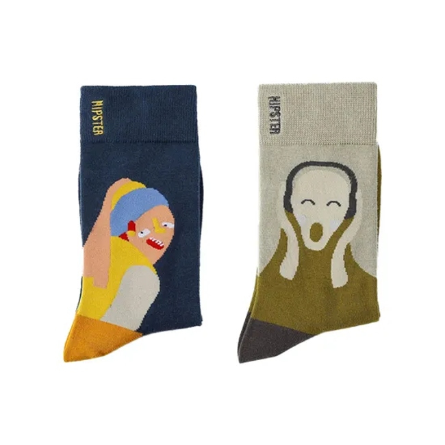 Wholesale Custom Logo Men Ladies Kids Children Cotton Crew Artistic Socks