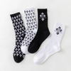 Black and White Cotton Crew Socks for Men with Half Terry OEM Crew Socks