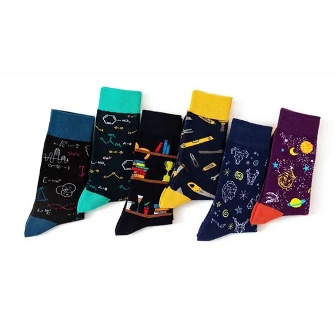 Custom Own Logo OEM Socks Men Women Unisex Designer Fashion Funny Cotton Happy Crew Dress Tube Socks Manufacturer