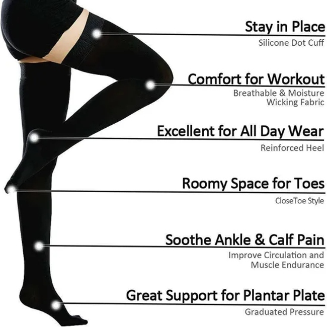 Custom Logo Post Surgery Men Women Calf Hosiery Stockings Nursing Sports Knee High Medical Grade Compression Socks