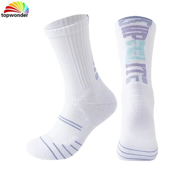 Customize and Wholesale All Sorts of Sport Crew Sock Basketball Sock Football Sock Running Sock Cycling Sock with Terry Cushion Bottom at Low Prices