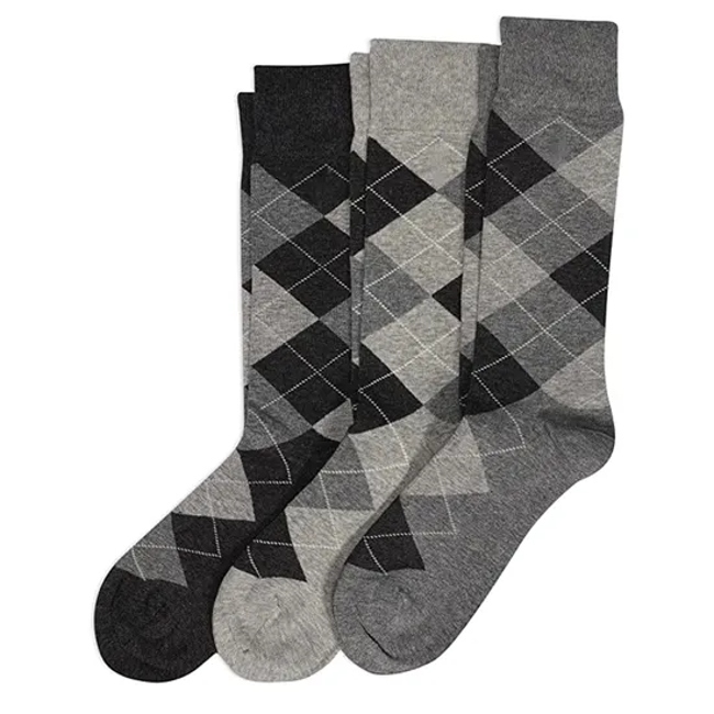 Men′s Argyle Dress Crew Socks Soft and Lightweight Cotton Comfort