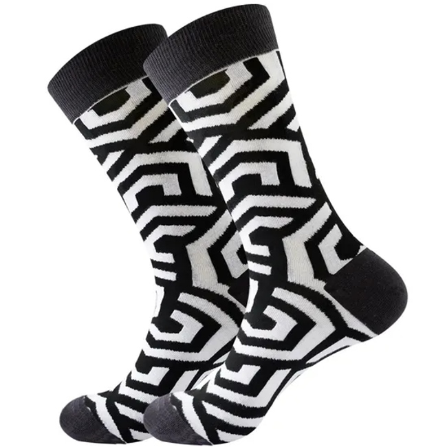 Factory Custom Novelty Bamboo Funny Socks Leisure Crew Tube Cotton Happy Colorful Socks for Men