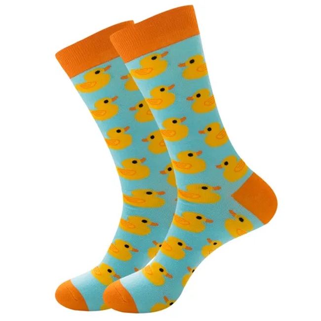 Stock Unisex Meias Men Funny Cotton Crew Happy Socken OEM Personalized Design Own Customized Sock Sox Custom Logo Men Socks