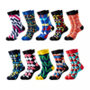Fancy Colorful Geometric Graphic Socks Unisex Funny Cotton Crew Socks for Men
