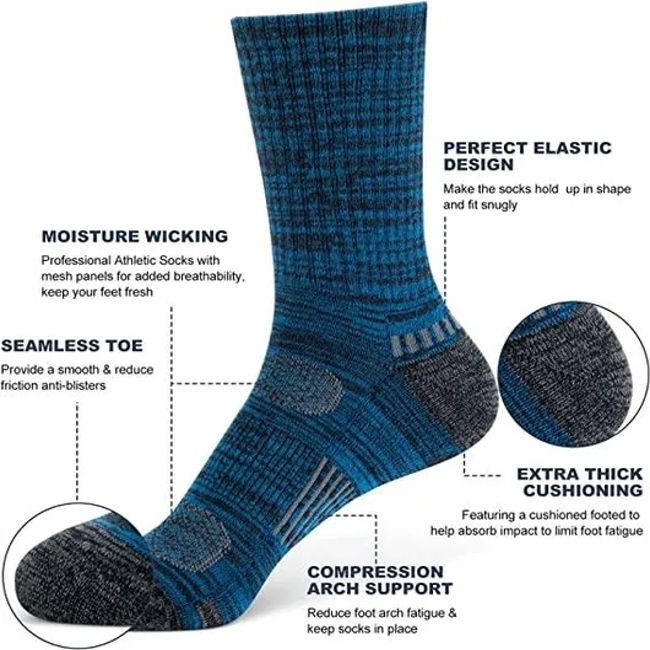 Wholesales Factory Cheap High Quality Custom Logo Design Men′s Cushioned Work Plain Sock Crew Athletic Socks Moisture Wicking Breathable Football Sports Socks