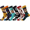 Wholesale Full Logo Designer Socken Chaussette Custom Unisex Cool Colorful Crew Cotton Dress Socks Men