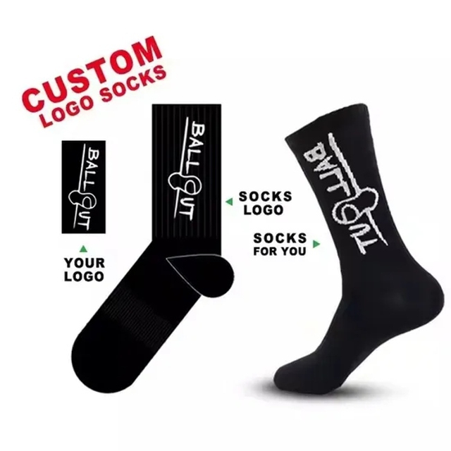 Cotton Design Own Fashion Embroidery Jacquard Men Brand Packaging Crew Sports Logo Custom Socks