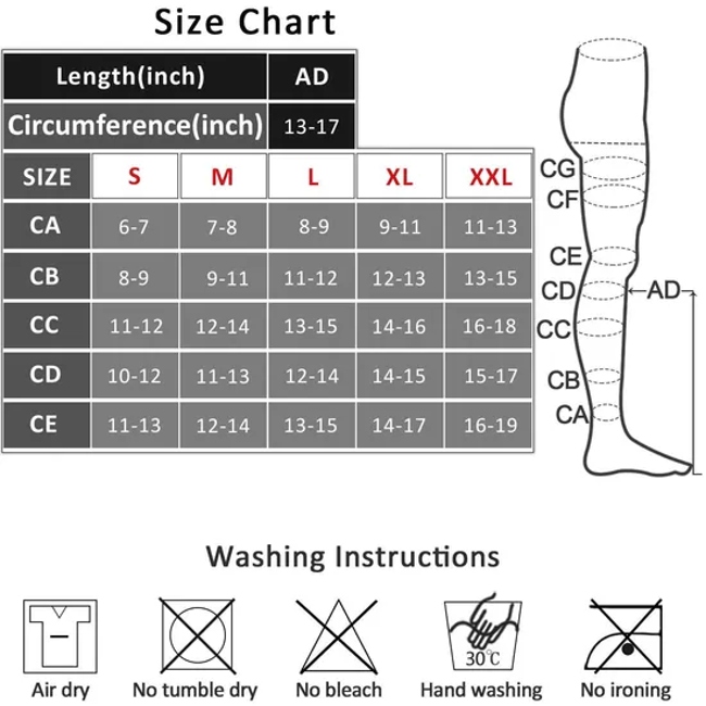 Post Surgery Professional Medical Use Wide MID Compression Calf Socks Sleeve Men 30-40 Mmhg