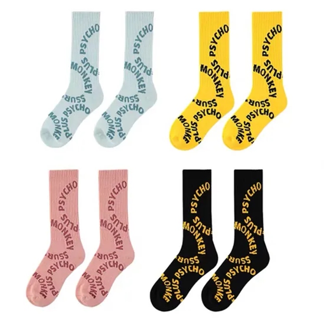 Custom Unisex Men Women Cotton Wholesale Skateboard Crew Socks
