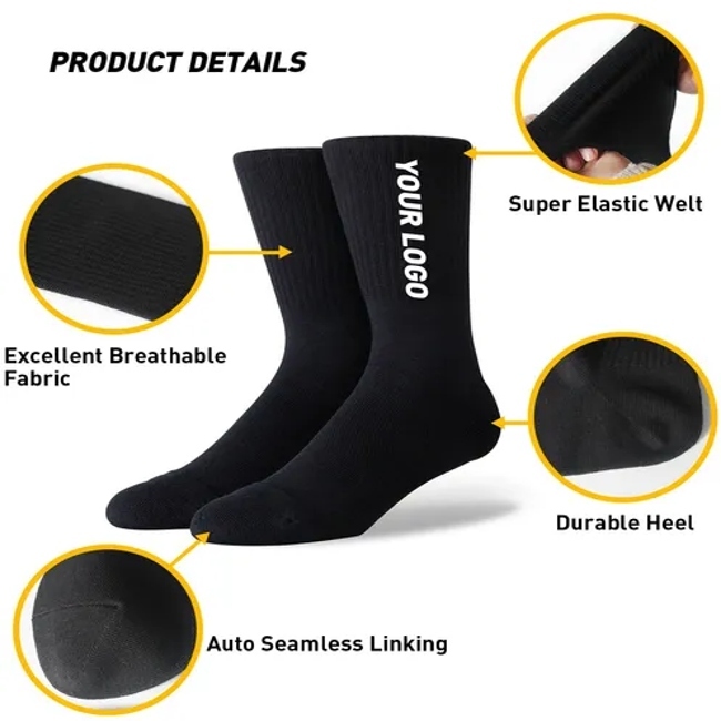 Cheap Wholesale OEM Socks Designer Custom Your Own Logo Women Crew Logo on Socks Custom Cotton Sock for Man