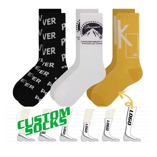 Fashion Breathable Soft Adult Custom Logo Basketball Sock Cotton Sports Socks Crew Socks for Men