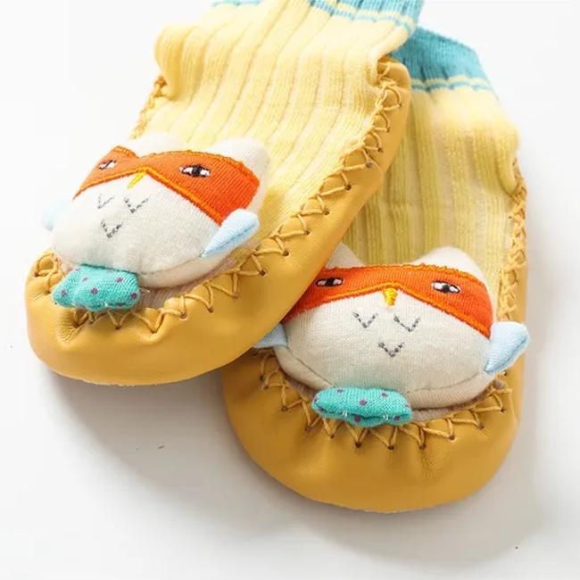 Baby Boy Girls Toddlers Moccasins Non Skid Indoor Socks Booties Rubber Sole Shoes
