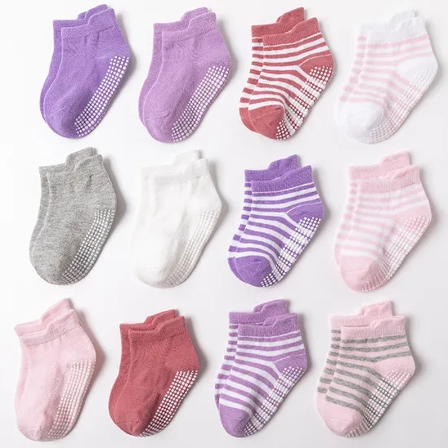 Non Slip DOT Glue Spring Baby Boys Cotton Boat Children′ S Socks