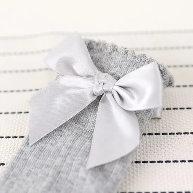 Newborn Cozy Ribbed Girl Baby Socks with Bows