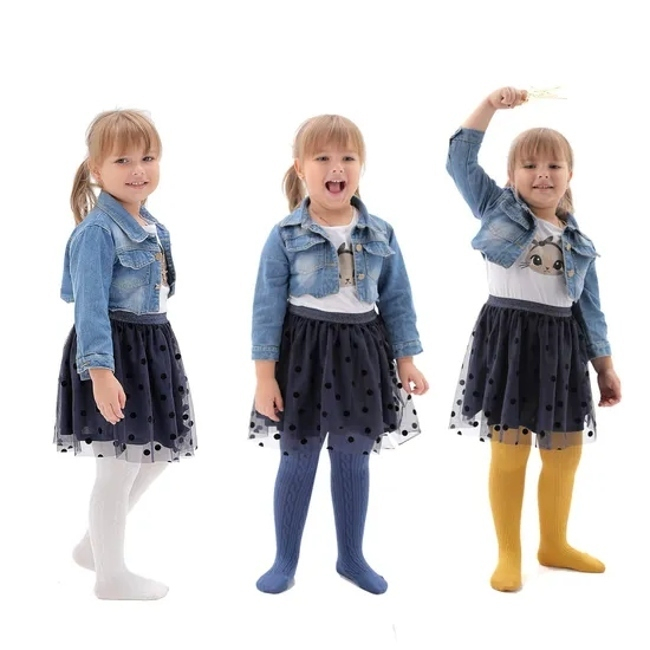 Baby Toddler Girls′ Seamless Cable Knit Tights Cotton Leggings Socks