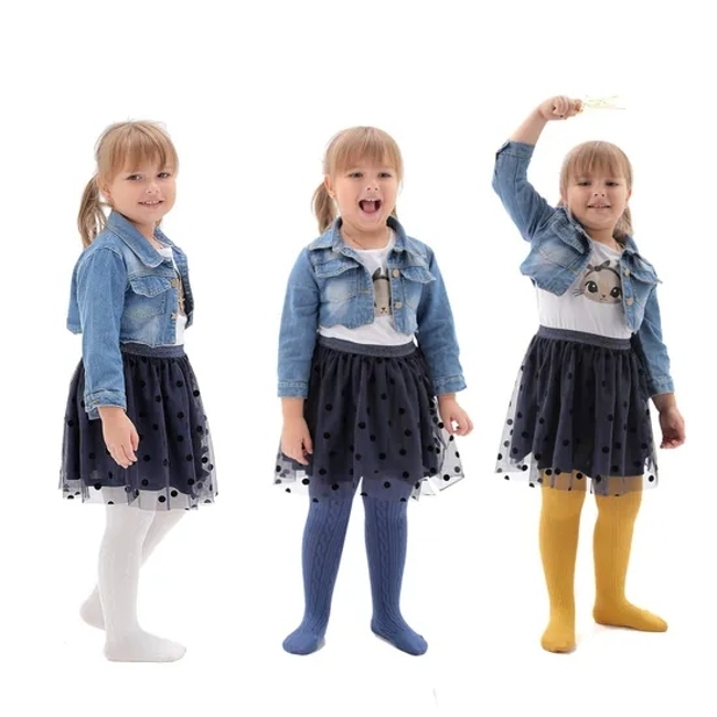 Baby Toddler Girls′ Seamless Cable Knit Tights Cotton Leggings Socks