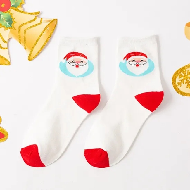  Pairs of Christmas Children′ S Cartoon Cute Korean Version of The Baby Santa Claus Medium Tube Cotton Socks
