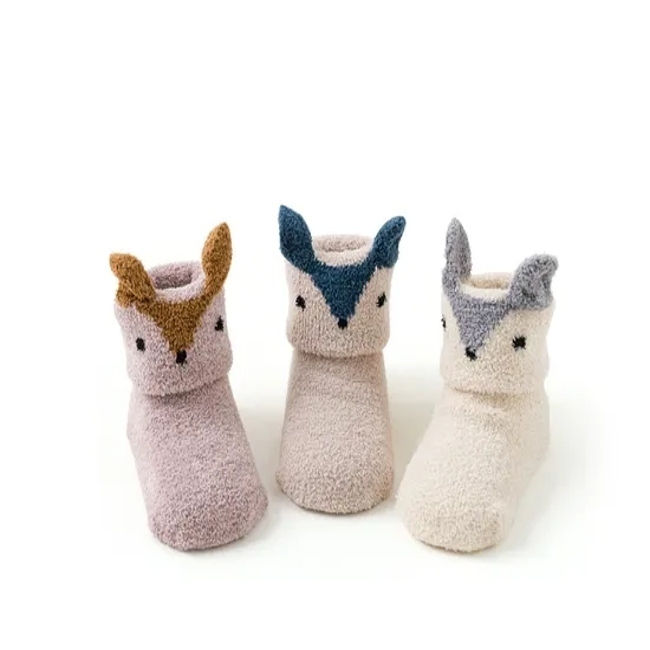 Cute Baby Anti Slip Cartoon Middle Toddler Custom Animal Head Dispensing Socks