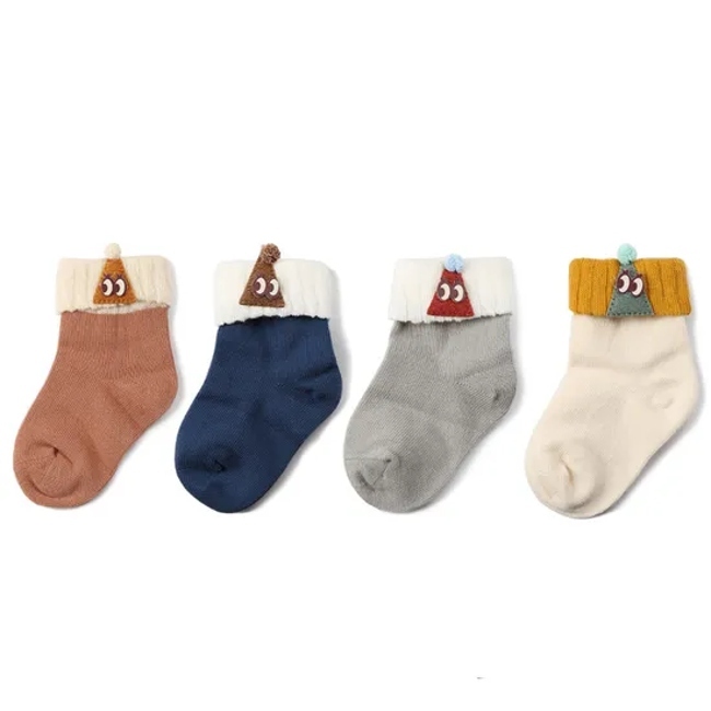 Unisex Wholesale Novelty Custom Children Baby Kids Cotton Cuff Short Socks