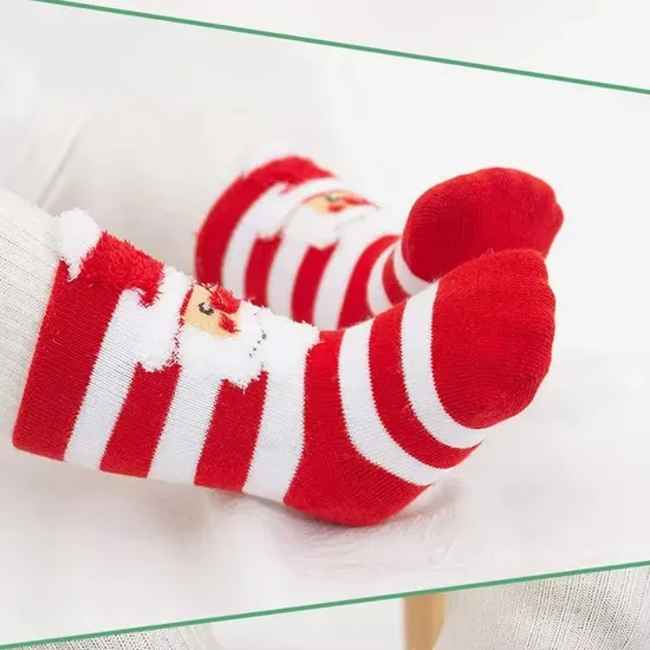 Santa Claus Colorful Pattened Baby Funny Christmas Socks