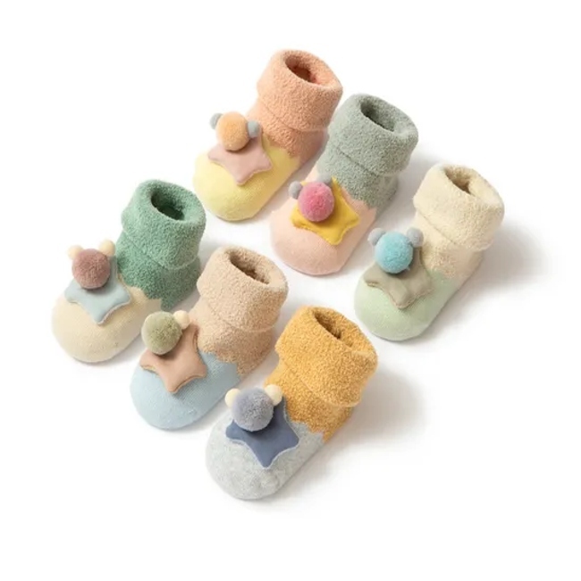 Low Price Wholesale Custom Children Baby Kids Unisex Cotton Terry Toy Shoe Socks