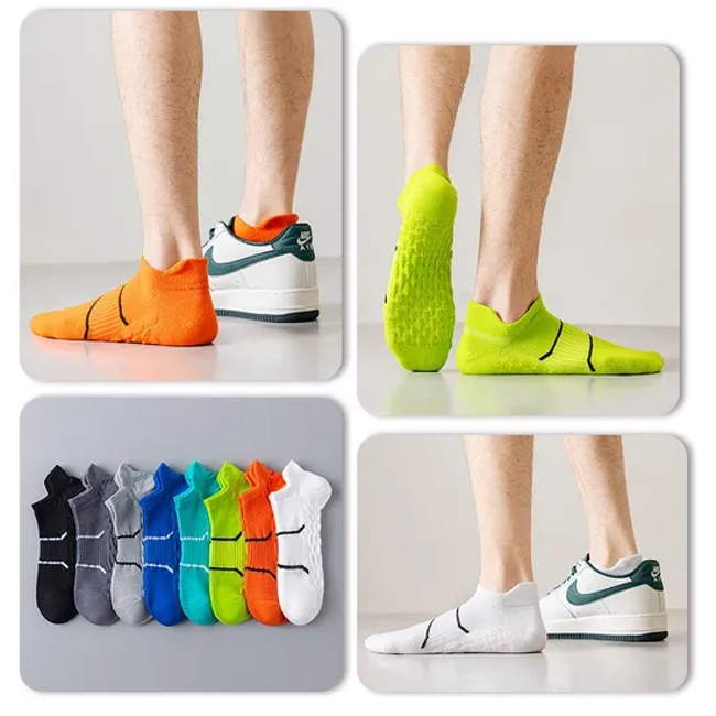OEM Men′s Summer Thin Breathable Mesh Low-Cut Sports Socks Breathable Striped Ankle Business Socks for Men