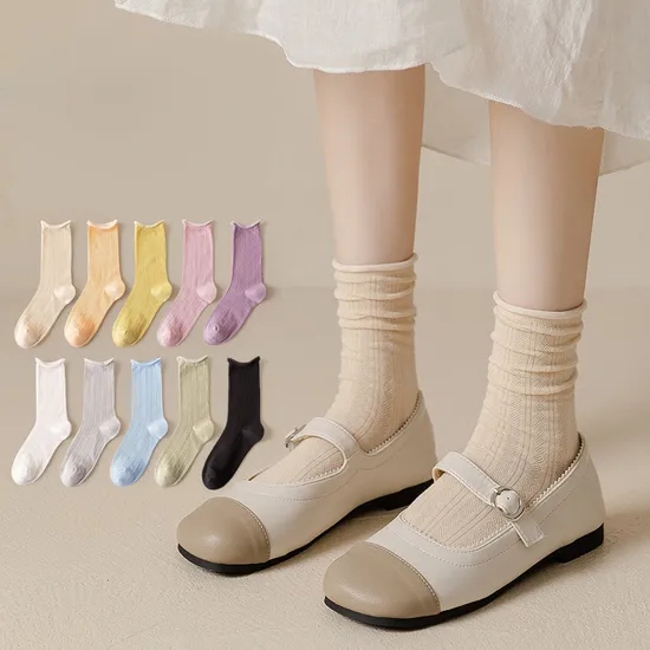 Stylish Women’ S Custom Logo Summer Mesh Crew Socks for Comfort