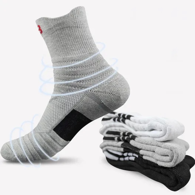 Wholesale Half Terry Cushioned Basketball Socks Women Men High Quality Thick Sport Active Running Socks Summer Spring Crew